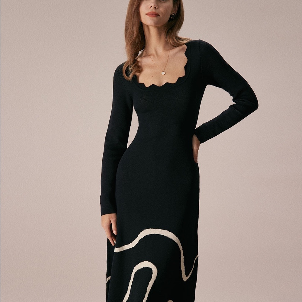 Elegant Black and White Dress